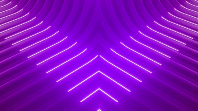 purple velvet neon background with glowing gradient arrows, showing forward direction. Empty stage Neon sign Arrows Animation of pink light signal icons spreading from the center with a black wallpaper.