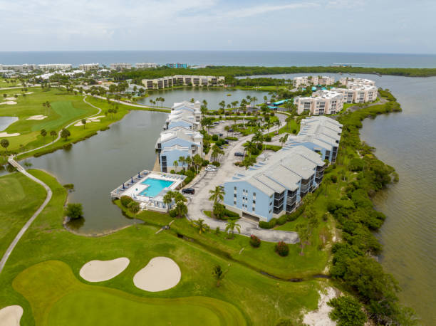 istock Aerial photo golf course landscapes in Stuart Florida 1501315721