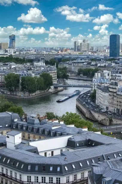 Photo of Paris, aerial view of the Seine