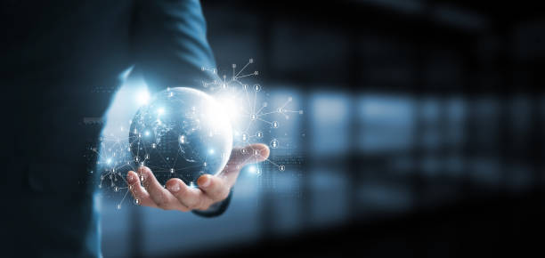 istock Global connection network structure, businessman holding global social network network, business strategy analysis. Finance and banking, technology. Innovation and communication concept. 1501388424