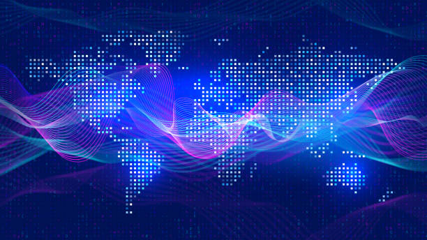 pozadí technologického konceptu. velká data, umělá inteligence. - globální finance finance stock ilustrace