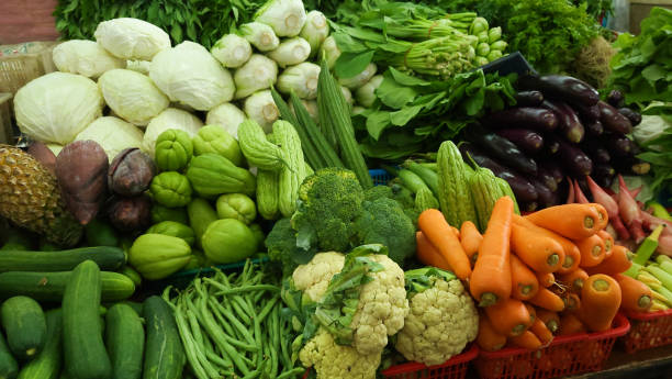 istock Fresh vegetables displayed in Indonesian traditional market. 1501391009