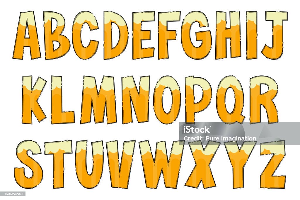 Alcohol Block Letters Handcrafted Ice Beer Letters Color Creative Art Typographic Design ...
