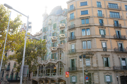 Barcelona, Catalonia, Spain - 16 October 2022. Barcelona Spain: General Street and Building view From Barcelona Streets.
