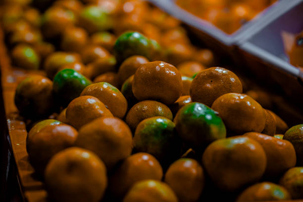 Group of tangerine orange in the market ready for sale