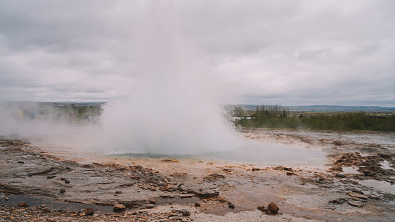 Geyser close up view in iceland