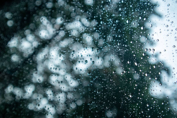 istock Rain drops on window glass outside texture with nature background 1501489497