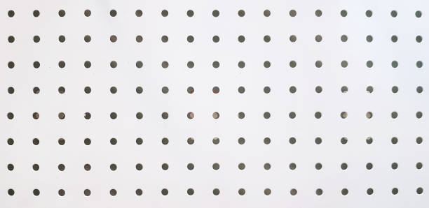 istock Seamless pattern of polka dot on white stainless steel for background. 1501495086