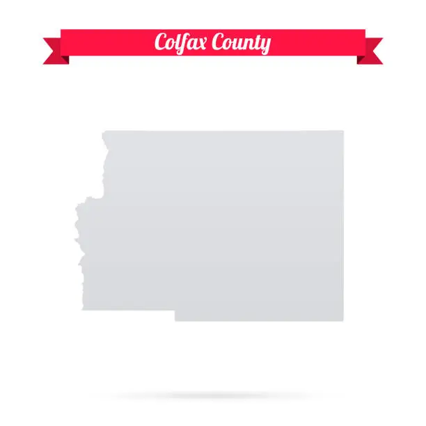 Vector illustration of Colfax County, New Mexico. Map on white background with red banner