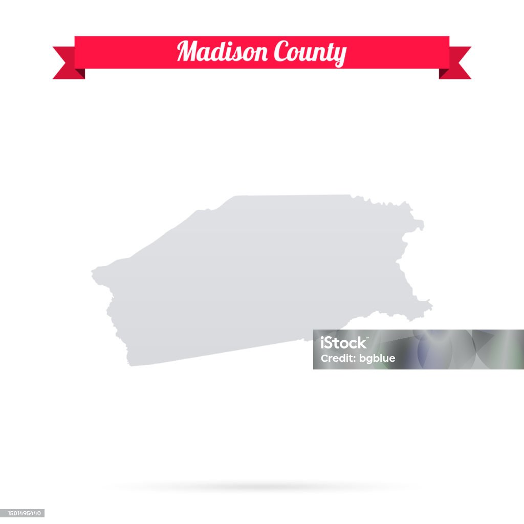 Madison Tx Map Madison County Texas Map On White Background With Red Banner Stock ...