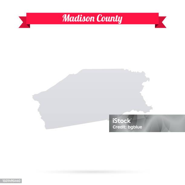 Madison Tx Madison County Texas Map On White Background With Red Banner Stock ...