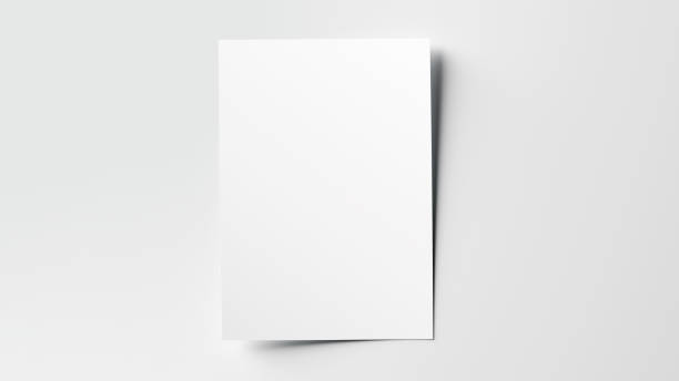 papel a4 en blanco sobre fondo blanco - paper greeting card blank document fotografías e imágenes de stock