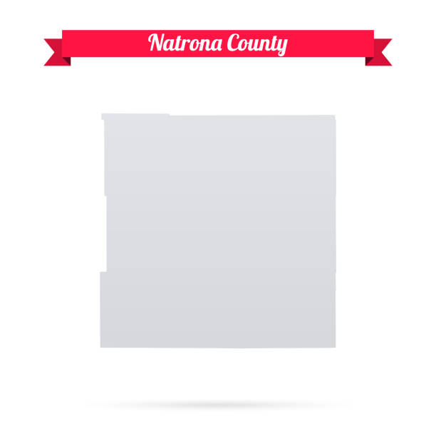 Natrona County, Wyoming. Map on white background with red banner Map of Natrona County - Wyoming, isolated on a blank background and with his name on a red ribbon. Vector Illustration (EPS file, well layered and grouped). Easy to edit, manipulate, resize or colorize. Vector and Jpeg file of different sizes. casper wyoming stock illustrations