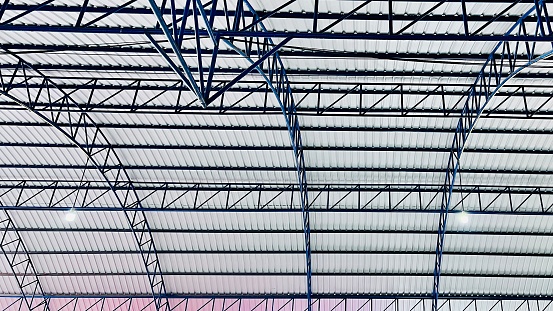 Metal sheet warehouse roof structure pattern of framework