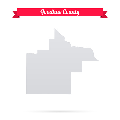 Map of Goodhue County - Minnesota, isolated on a blank background and with his name on a red ribbon. Vector Illustration (EPS file, well layered and grouped). Easy to edit, manipulate, resize or colorize. Vector and Jpeg file of different sizes.