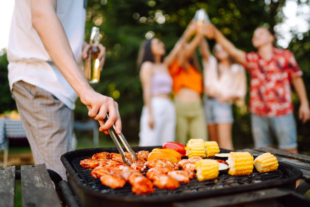 istock Assorted delicious grilled meat with barbecue grilled vegetables. 1501497937