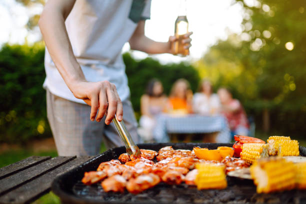 istock Assorted delicious grilled meat with barbecue grilled vegetables. 1501497938