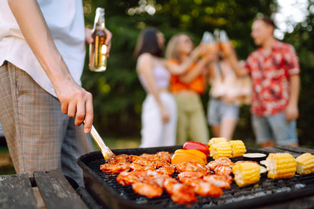istock Assorted delicious grilled meat with barbecue grilled vegetables. 1501497939