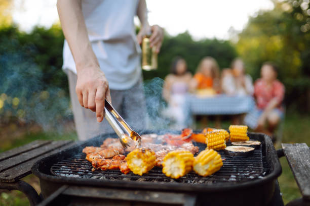 istock Assorted delicious grilled meat with barbecue grilled vegetables. 1501497948