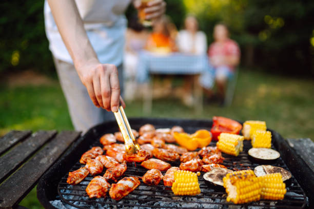 istock Assorted delicious grilled meat with barbecue grilled vegetables. 1501497950