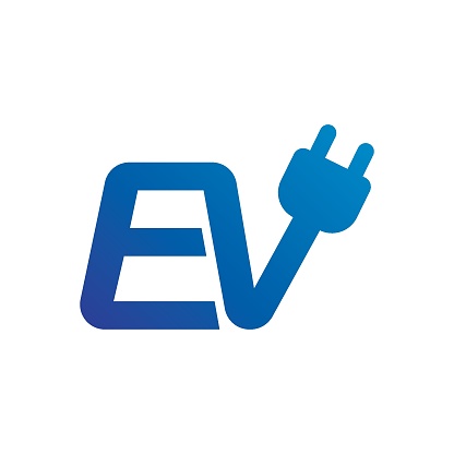 EV Electric vehicles logo vector flat design