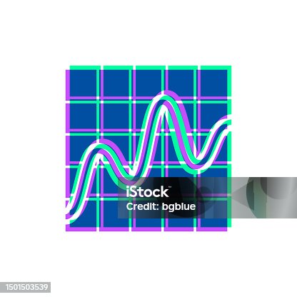 istock Curve chart. Icon with two color overlay on white background 1501503539