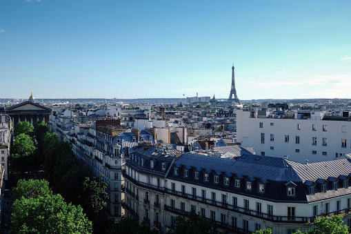 Paris cityscape Eiffel tower view