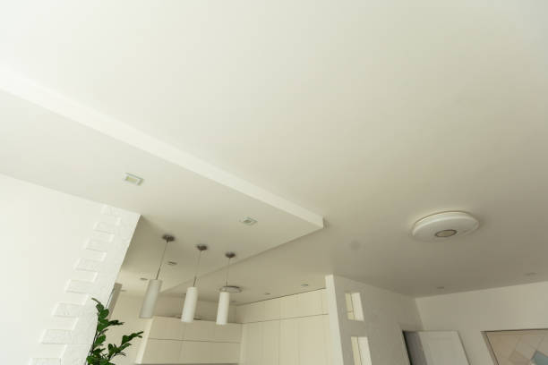 istock Gypsum board ceiling of house at construction site 1501520938