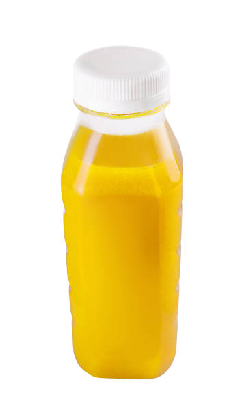 istock Orange juice bottle on white background 1501544361