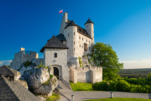 Beautiful view of Bobolice castle, Niegowa, Poland. High quality photo