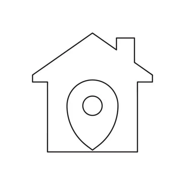 Vector illustration of Address line and solid icon