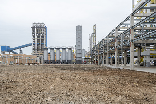 Chemical factory buildings under construction