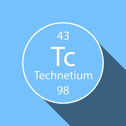 Technetium symbol with long shadow design. Chemical element of the periodic table. Vector illustration.