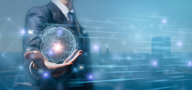 istock Digital transformation technology strategy, IoT, internet of things. transformation of ideas and the adoption of technology in business in the digital age, holding global network connection. 1501566766