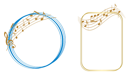 music frames with musical notes  - vector decorative elements