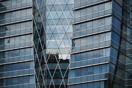 Modern glass building detail