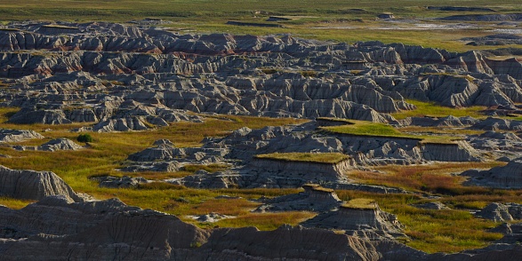 Panoramic of open expanse of the Badlands National Park in South Dakota. . High quality photo