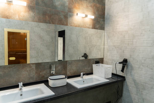 istock The beautiful modern shower room interior 1501647866