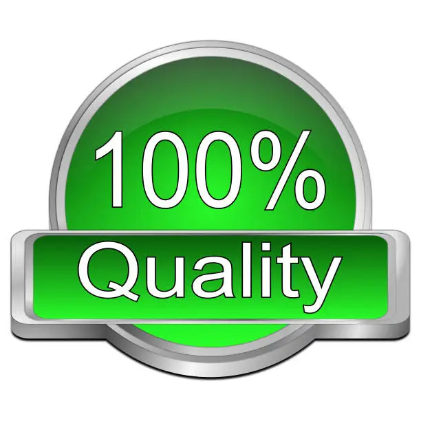 Photo of 100 % Quality button – 3D illustration