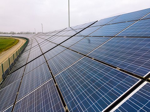 Solar panels plant. Renewable energy,obtaining energy from the sun