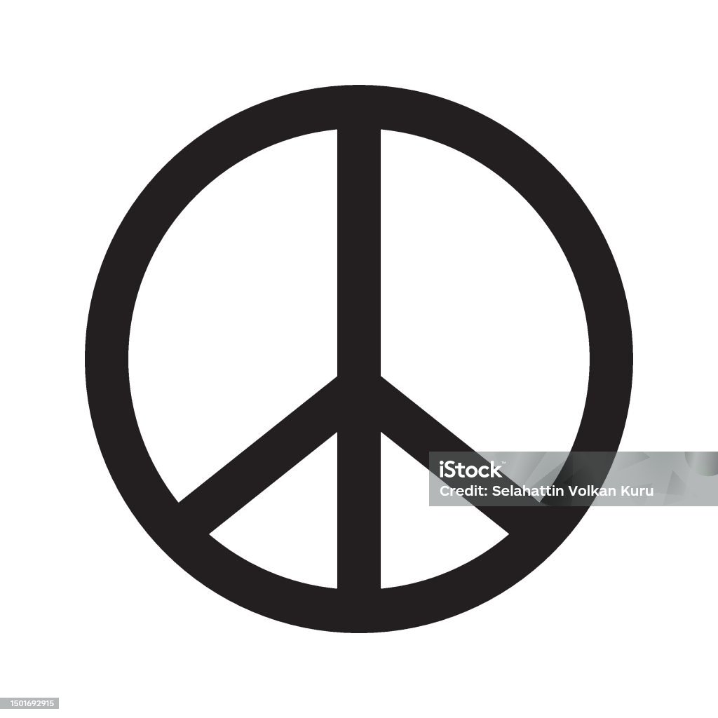 Passifism Pacifism Symbol Vector Illustration Black On White Background Stock ...