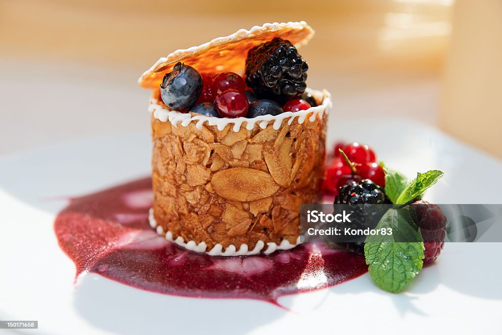 Berry dessert Berry dessert on plate, close-up Cake Stock Photo