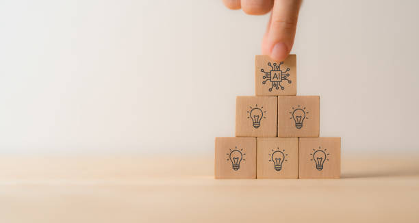 istock Using AI to generate business ideas. Artificial intelligence tool help business to identify potential opportunities for new products or services, creative ideas or content. AI adoption for business. 1501720445