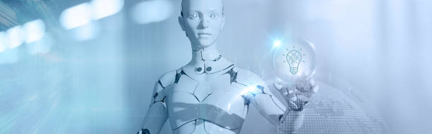istock Using AI to generate business ideas. Artificial intelligence tool help business to identify potential opportunities for new products or services, creative ideas or content. AI adoption for business. 1501720454