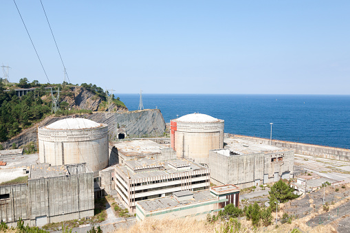 Lemoniz unfinished nuclear power plant, Spain. Abandoned industrial area