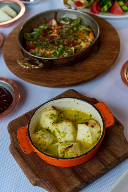 istock Rich and delicious Turkish breakfast on a round table 1501750041