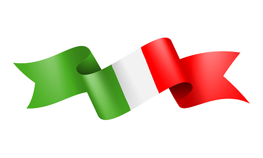 Italy Flag Ribbon - Vector Stock Illustration