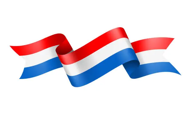 Vector illustration of Netherlands Flag Ribbon - Vector Stock Illustration