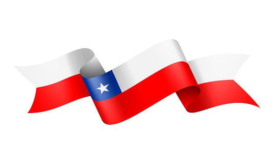 Chile Flag Ribbon - Vector Stock Illustration