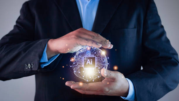 istock Ai tech, businessman show virtual graphic Global Internet connect with AI, Artificial Intelligence. using command prompt for generates something, Futuristic technology transformation. 1501755824